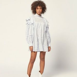 SOLD Isabel Marant Etoile Patsy Ruffled Blue Dress